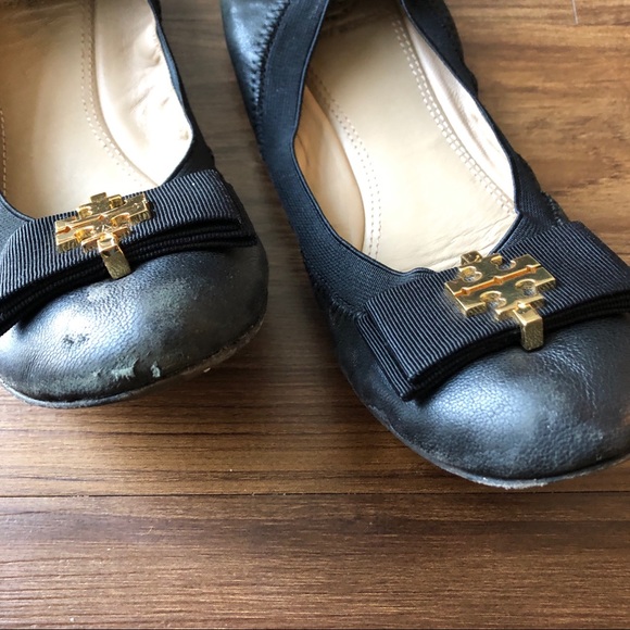 Tory Burch Black and Gold Flats - Picture 2 of 4